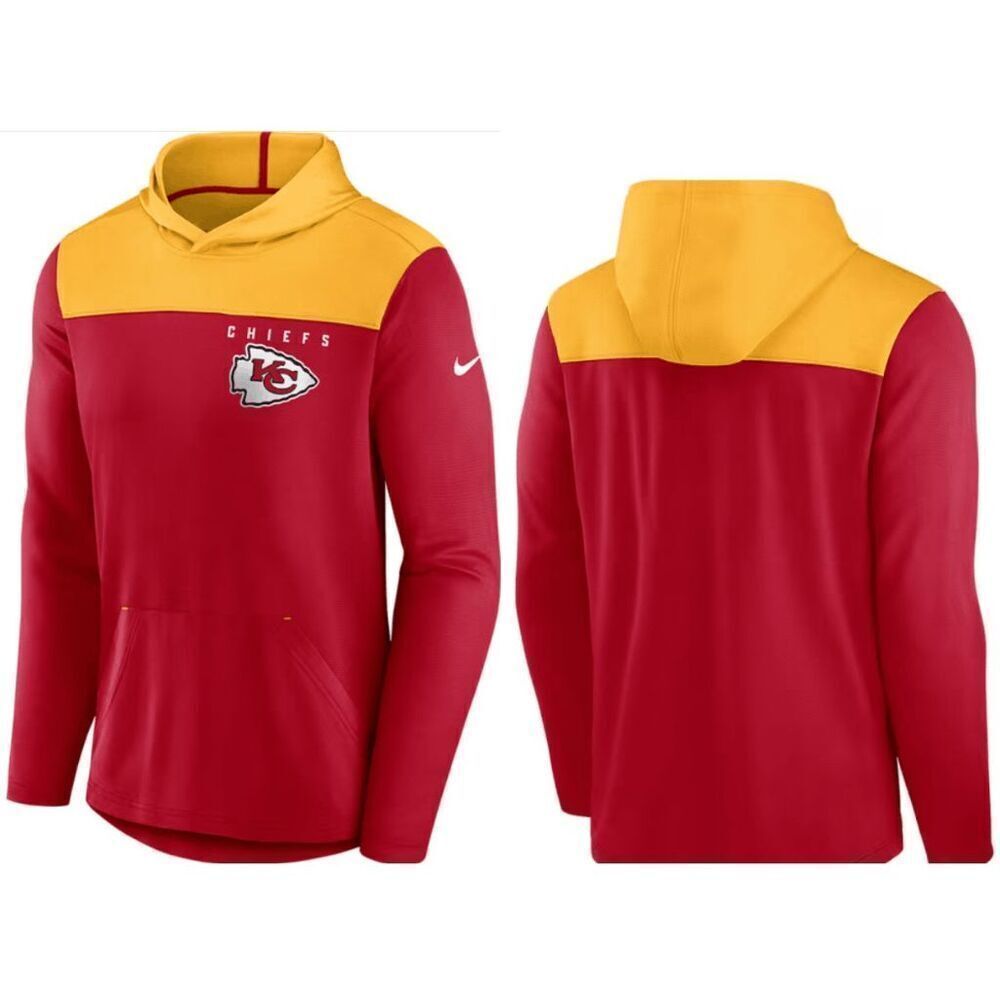 Nike Kansas City Chiefs Men's Red LIGHTWEIGHT Long Sleeve Lightweight Hoodie S